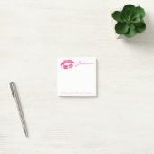 Post-it® Lèvres rose Fille Avec Monogramme (Bureau)