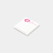 Post-it® Lèvres rose Fille Avec Monogramme (Incliné)