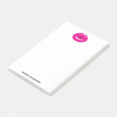 Post-it® Lèvres roses chaudes Illustration brillante (Incliné)