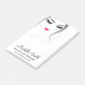 Post-it® Lèvres roses Face longues cils Lash Extensions (Incliné)