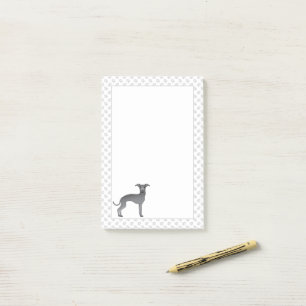 Post-it® Lévrier Italien Bleu Chien de Dessin Animé Mignon