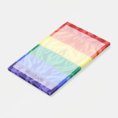 Post-it® LGBTQ rainbow flag rayures gay pride nom personnal (Incliné)