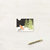 Post-it® L'hiver - Renard couché - Illustration (Sur un bureau)