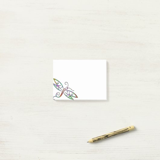 Post-it® libellule colorée (Sur un bureau)