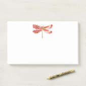 Post-it® libellule de fleurs avec sakura de bijoux (Sur un bureau)