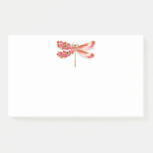 Post-it® libellule de fleurs avec sakura de bijoux (Devant)