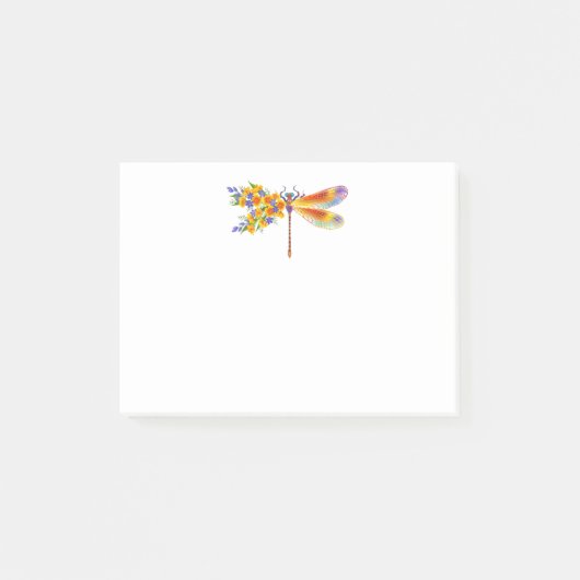 Post-it® libellule de fleurs jaunes (Devant)