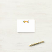 Post-it® libellule de fleurs jaunes (Sur un bureau)