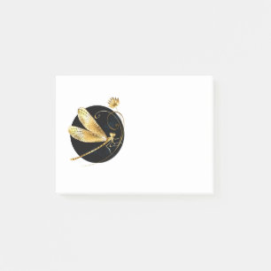 Post-it® libellule d'or en cercle noir