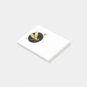 Post-it® libellule d'or en cercle noir (Incliné)