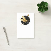 Post-it® libellule d'or en cercle noir (Bureau)