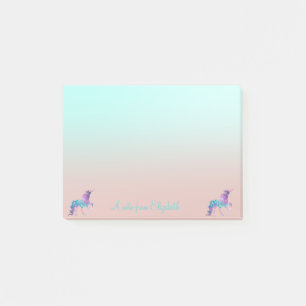 Post-it® Licorne adorable, ombrée - Personnalisée