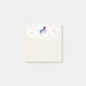 Post-it® Licorne Arc-en-Ciel et Étoiles d'Argent (Devant)
