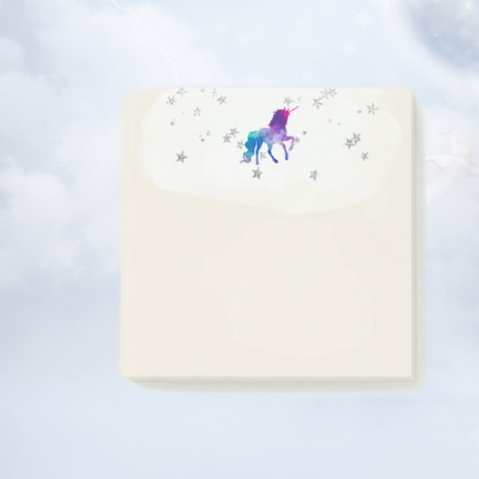 Post-it® Licorne Arc-en-Ciel et Étoiles d'Argent