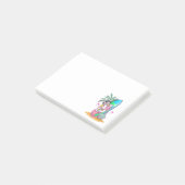 Post-it® Licorne avec planche de surf sur la plage (Incliné)