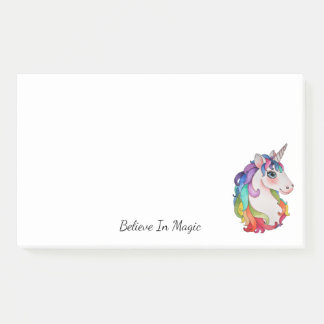 Post-it® Licorne d'aquarelle avec des cheveux d'arc-en-ciel