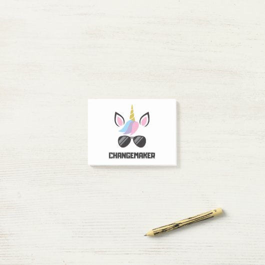 Post-it® Licorne de Changemaker (Sur un bureau)
