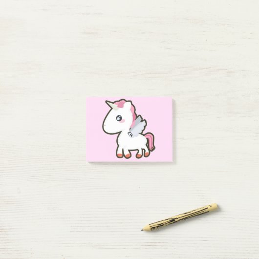 Post-it® Licorne de Kawaii (Sur un bureau)