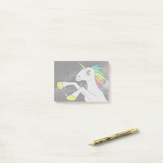 Post-it® Licorne de l'espace ! Notes de post-it… (Sur un bureau)