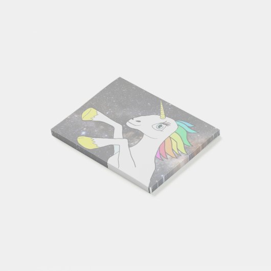 Post-it® Licorne de l'espace ! Notes de post-it… (Incliné)
