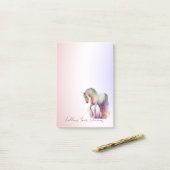 Post-it® Licorne Magique Blush Ombre Violet (Sur un bureau)