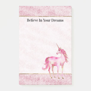 Post-it® Licorne Pailletée Glitz Rose