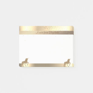 Post-it® Licorne Pailletée Or, Rayure, Confettis - Personna