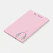 Post-it® Licorne Rose & Lilas Photo & Nom (Incliné)
