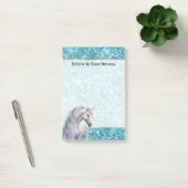 Post-it® Licorne Turquoise Aqua Paillettes (Bureau)