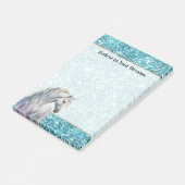 Post-it® Licorne Turquoise Aqua Paillettes (Incliné)