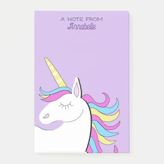 Post-it® Licorne Violette Licornes Jolies Fantaisie (Devant)