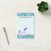 Post-it® Licorne Violette Turquoise Aqua Paillettes (Bureau)