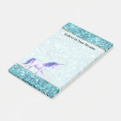 Post-it® Licorne Violette Turquoise Aqua Paillettes (Incliné)