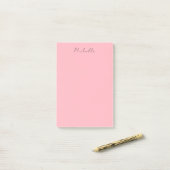 Post-it® Light Pink Professional Unique Classic Handwriting (Sur un bureau)