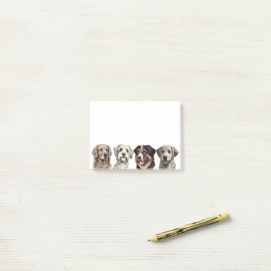 Post-it® Ligne de chien mignonne (Sur un bureau)