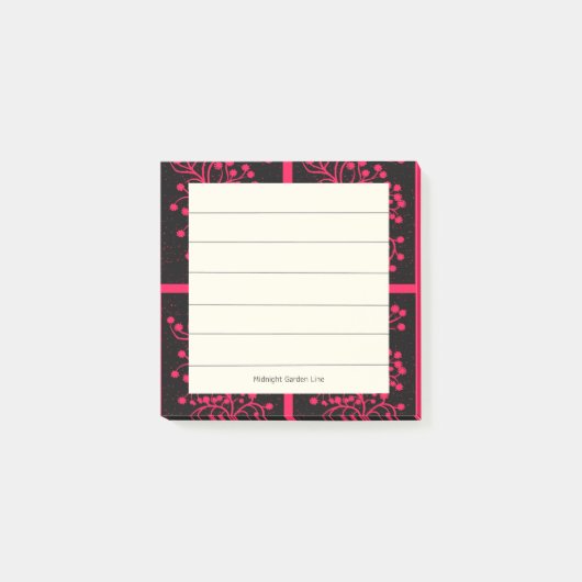 Post-it® Ligne de jardin de minuit Fleur de framboise (Devant)