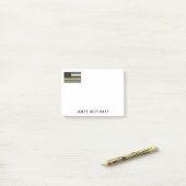 Post-it® Ligne jaune mince drapeau américain 4 x 3 (Sur un bureau)