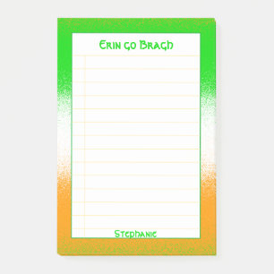 Post-it® Ligné   St Patrick's Day Gold/Green/White Stripes