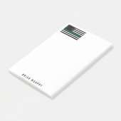 Post-it® Ligne verte mince militaire Nom du drapeau américa (Incliné)