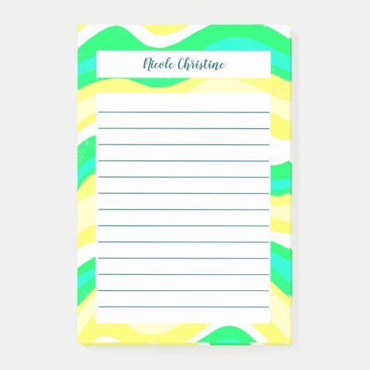 Post-it® Lignes colorées Bandes Motif Bloc-notes CUSTOMISÉ (Devant)