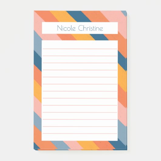 Post-it® Lignes colorées Bandes Motif Bloc-notes CUSTOMISÉ (Devant)