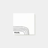 Post-it® Lignes courbes personnalisées Monogramme personnal (Devant)