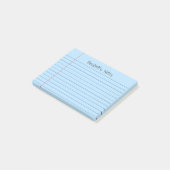 Post-it® Lignes de carnet bleu pâle Ajouter votre nom (Incliné)