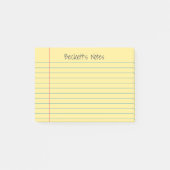 Post-it® Lignes de carnet Jaune Ajouter Votre Nom (Devant)