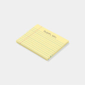 Post-it® Lignes de carnet Jaune Ajouter Votre Nom (Incliné)