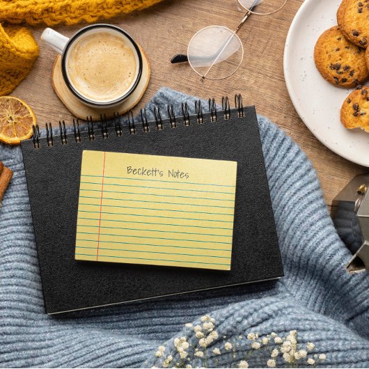 Post-it® Lignes de carnet Jaune Ajouter Votre Nom