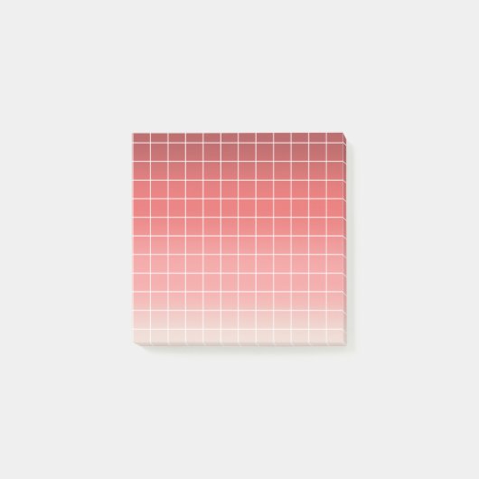 Post-it® Lignes de graphique blanc dégradé rose rouge foncé (Devant)