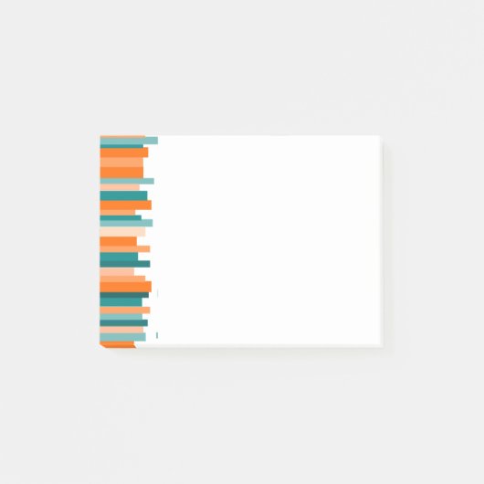 Post-it® Lignes décalées - Turquoise et orange (Devant)