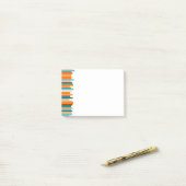 Post-it® Lignes décalées - Turquoise et orange (Sur un bureau)