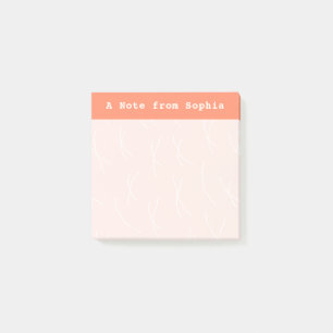 Post-it® Lignes esquissées abstraites personnalisées Rose